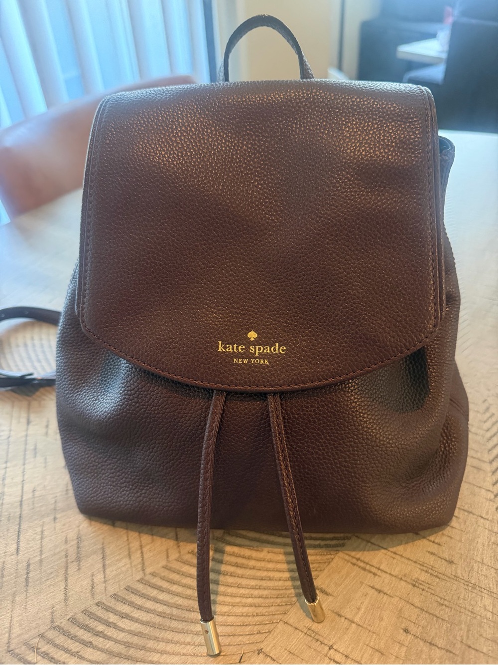 💜 Kate Spade Mulberry Street Small Breezy Ripe Plum Leather Backpack
